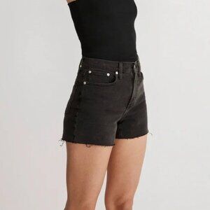 Madewell | High Rise Denim Cuffed Jean Shorts | Size 24 | Black
